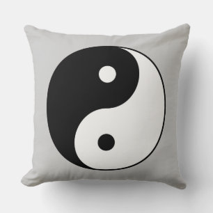 Almofada símbolo branco preto yin yang