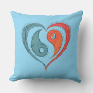 Almofada Símbolo cardíaco Yin Yang personalizado