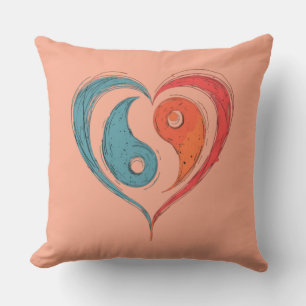 Almofada Símbolo cardíaco Yin Yang personalizado