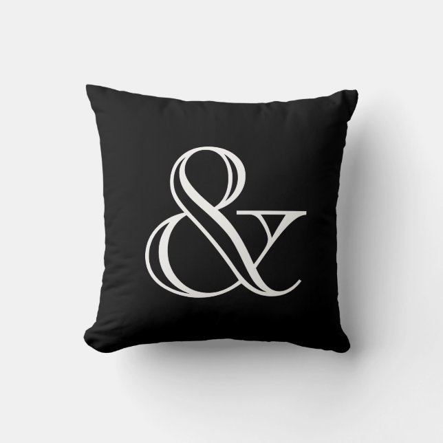 Almofada Símbolo de Ampersand Branca Moderno e Elegante (Frente)