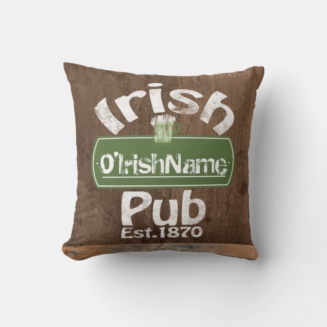 Almofada Símbolo de Efeito do Púb Irlandês Personalizado (Frente)