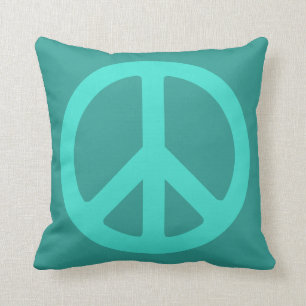 Almofada Símbolo de paz de turquesa