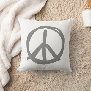 Almofada Símbolo de Paz - Sinal de Vintage para Hippie Pací