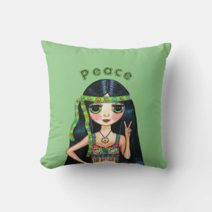 Almofada Símbolo de Pintinho Hippie Psicodélico Banda de Ca