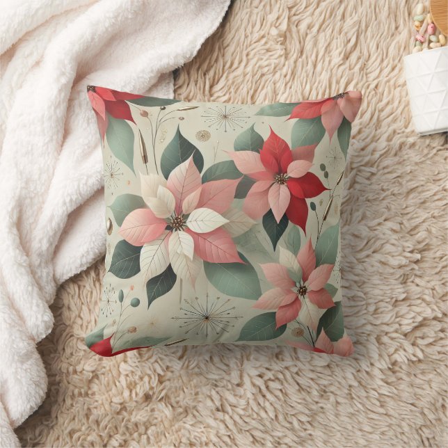 Almofada Símbolo de Poinsettia Flower Sofa Cushion de Natal (Cobertor)