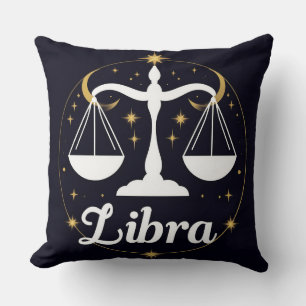 Almofada Símbolo do Signo Zodiacal de Libra com Estrelas e