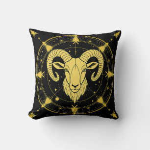 Almofada Símbolo Dourado do Zodíaco de Áries