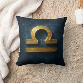 Almofada Símbolo Dourado Libra Zodiac Shimmering Cósmico