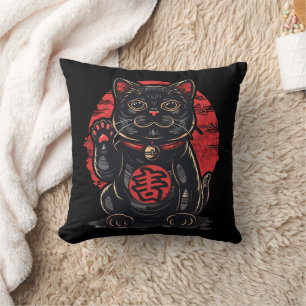 Almofada símbolo japonês desenhado para o gato Maneki Neko