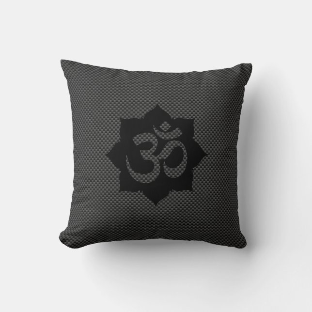 Almofada Símbolo OM Espiritualidade de Lotus no Estilo de F (Frente)