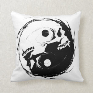Almofada Símbolo religioso yin yang escuro