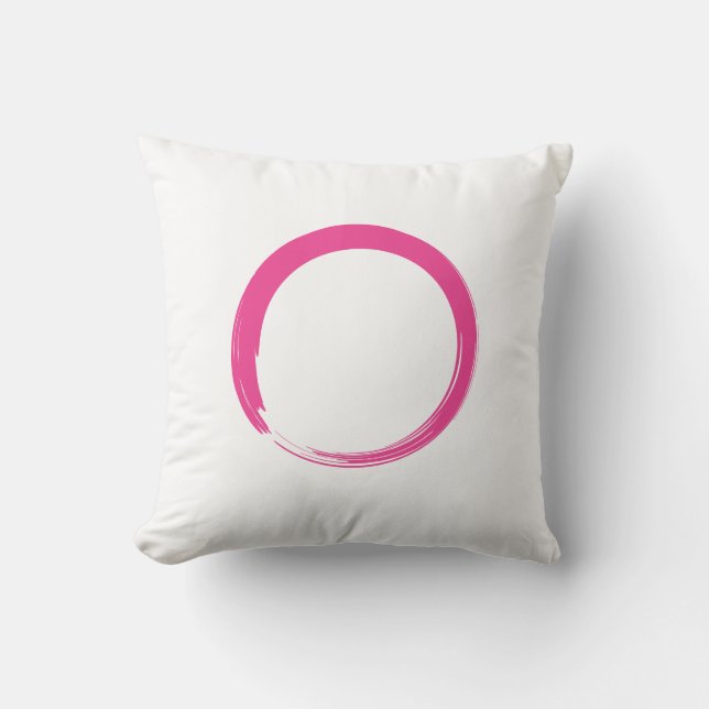 Almofada Símbolo Zen Rosa / Círculo Enso (Frente)