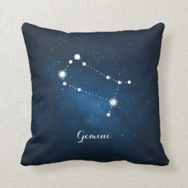 Almofada Símbolo Zodiac da Nebula Azul Astrologia Gemini