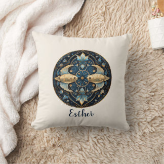 Almofada Símbolo Zodiac Fish Peixes de fantasia cósmica