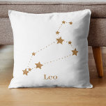 Almofada Símbolo Zodiac Moderno Dourado Leo | Elemento Fogo<br><div class="desc">Símbolo Zodiac Moderno Dourado Leo | Elemento Fogo</div>