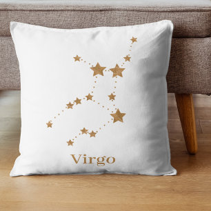 Almofada Símbolo Zodiano Moderno Dourado Virgo Elemento T