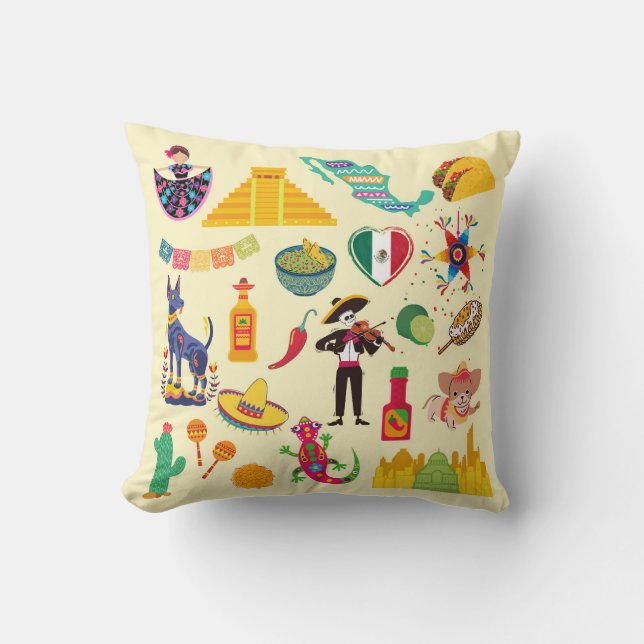 Almofada Símbolos do México (Frente)