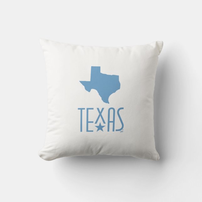 Almofada Símbolos do Texas, estado do Texas, azul (Frente)