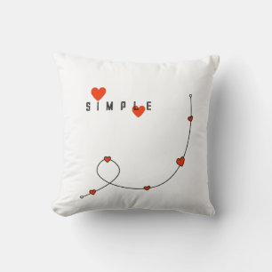 Almofada Simple illustration with hearts in minimalist