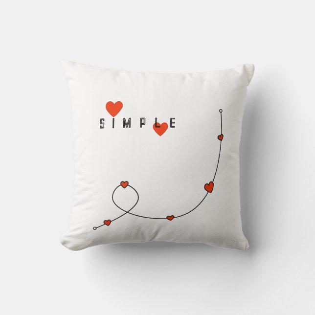 Almofada Simple illustration with hearts in minimalist (Frente)