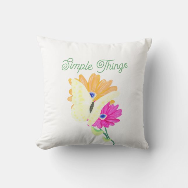 Almofada 'Simple Things' Flowers and Butterflies (Frente)