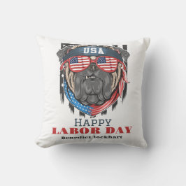 Almofada Simples Dia do Trabalho Elegante com bandeira T-Sh