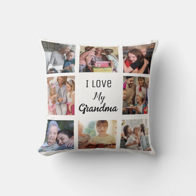 Almofada Simples e Chic| Colagem de Fotos para a Vovó (Frente)