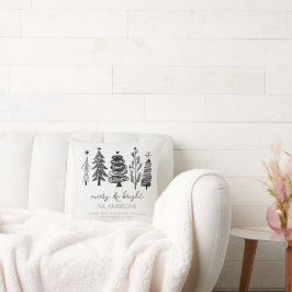 Almofada Simples e Minimalista Natal Branco Negro