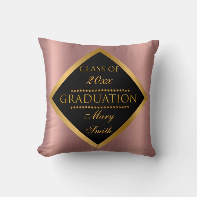 Almofada Simples e Moderno Personalizar Dourado Rosa (Frente)