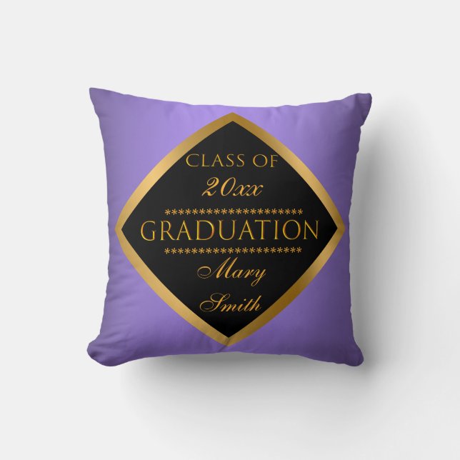 Almofada Simples e Moderno Personalizar Roxo Dourado (Frente)