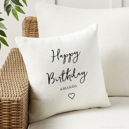 Almofada simples, elegante, feliz aniversário