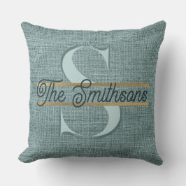 Almofada Simples Elegante Moderno Rústico Dourado Monograma