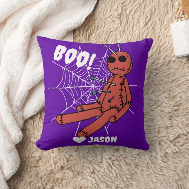 Almofada Simples Feliz Halloween boo spooky voodoo boneco (Cobertor)