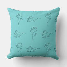 Simples Floral Azul Turquesa Bonito