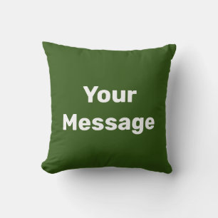 Almofada Simples Floresta Verde e Texto Branco Sua Mensagem