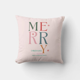 Almofada Simplesmente Natal Alegre Colorido Rosa