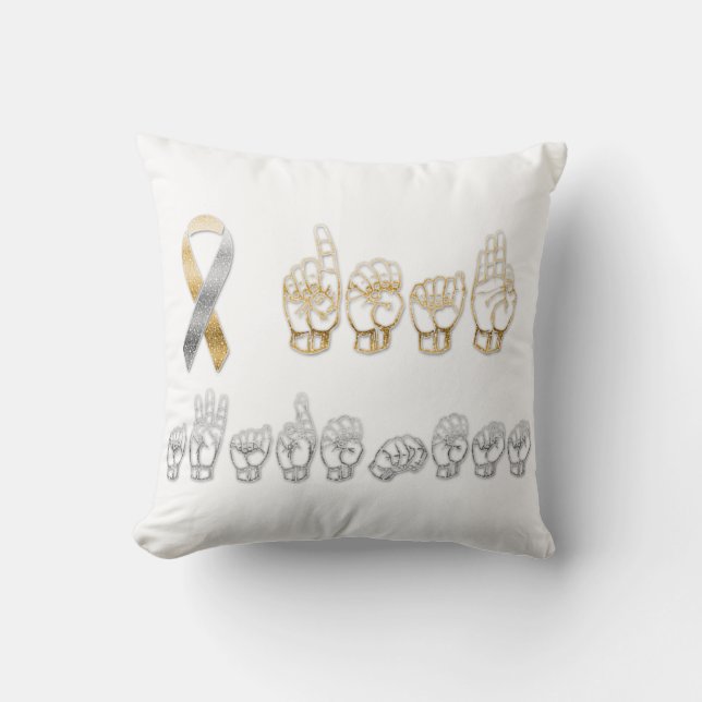 Almofada Sinal americano ASL - Conhecimento surdo (Frente)