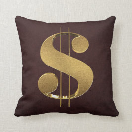 Almofada sinal de dólar 3D Dourado