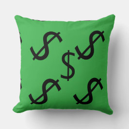 Almofada Sinal de Dólar Duo Tone Verde Vermelho