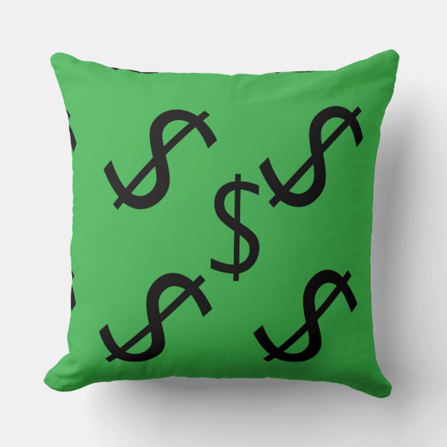Almofada Sinal de Dólar Duo Tone Verde Vermelho (Frente)