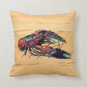 Almofada Sinal de madeira do olhar dos lagostins das