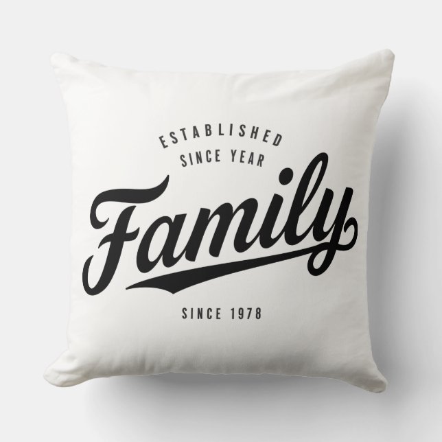 Almofada Sinal de Nome da Família de Data Estabelecida Clás (Frente)