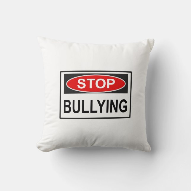 Almofada Sinal de Pare o Bullying vermelho (Frente)