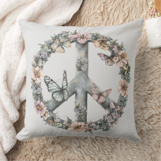 Almofada Sinal de Paz Boho Hippy 60s 70s