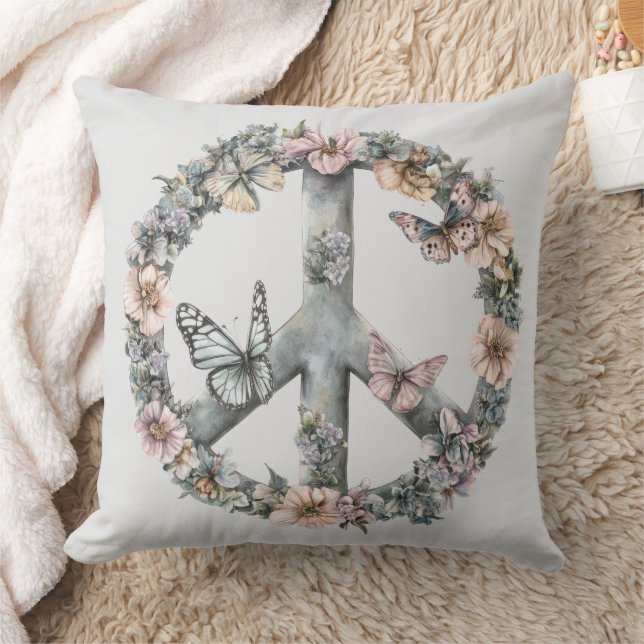 Almofada Sinal de Paz Boho Hippy 60s 70s (Cobertor)