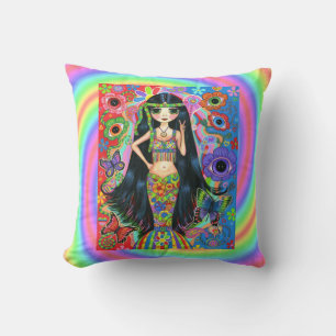 Almofada Sinal de Paz de Sereia de Hippie Sereia Funky Psyc