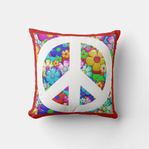 Almofada Sinal de paz hippy