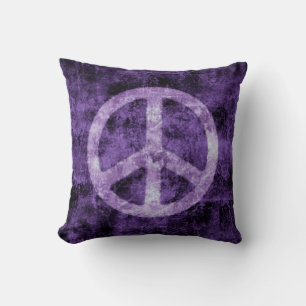 Almofada Sinal de paz roxo afligido
