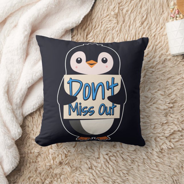 Almofada Sinal de Pinguim Não Perca (Cobertor)