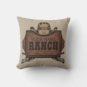 Almofada Sinal de Ranhura Ocidental do Cowboy Guns Western